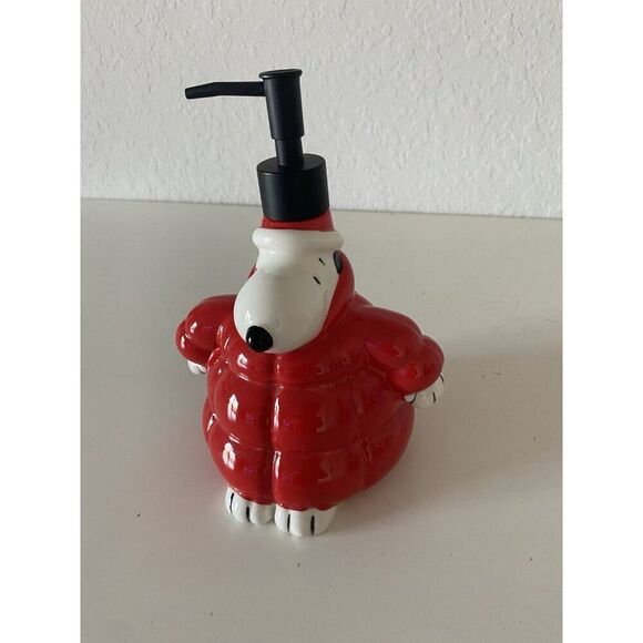 Peanuts Snoopy Soap Lotion Dispenser Red Quilted Puffer Puffy Jacket NEW main image 8